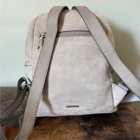 Rebecca Minkoff Julian Light Gray Leather Backpack Bag - Picture 3 of 12